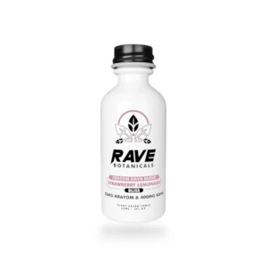 rave botanicals kratom kava blend bliss shot strawberry lemonade 60ml 18446