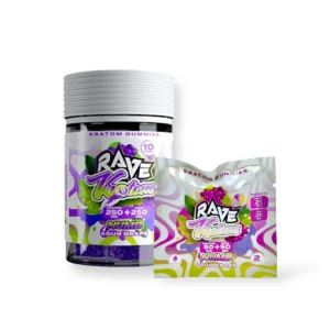 rave kratom extract gummies numb sour grape 78030