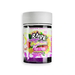 rave kratom extract gummies boost strawberry lemonade 10ct 250mg 33026